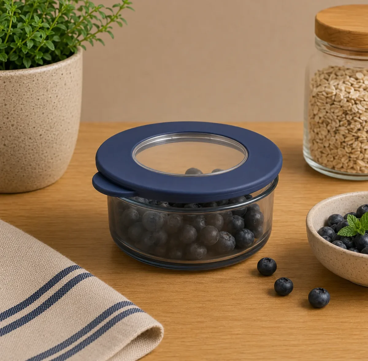 Food storage container Rainbow 415ml indigo flat design