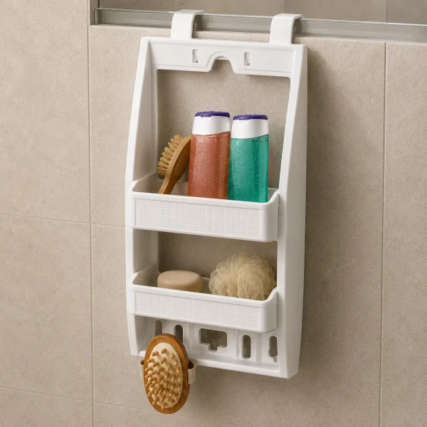 Bathroom Shelf 3-Tier Storage Organizer 53cm White