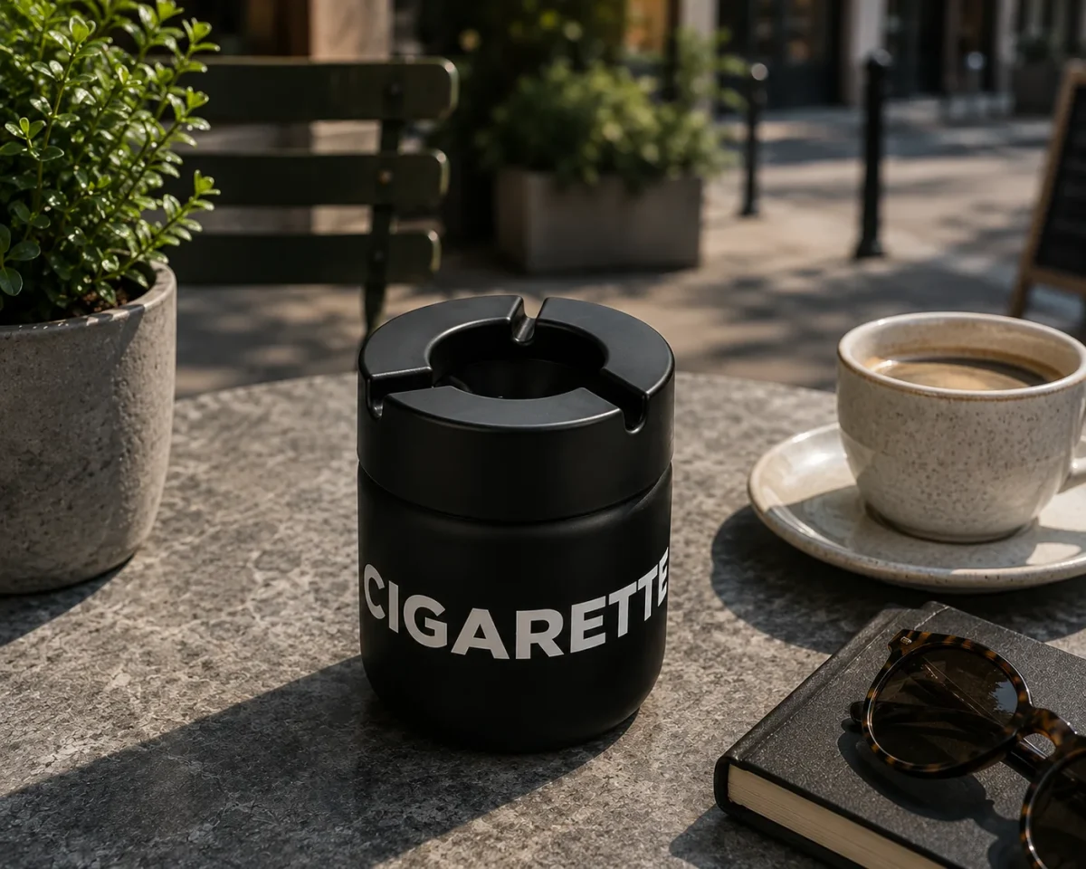 Ashtray 425ml with cigarette rests – compact outdoor design