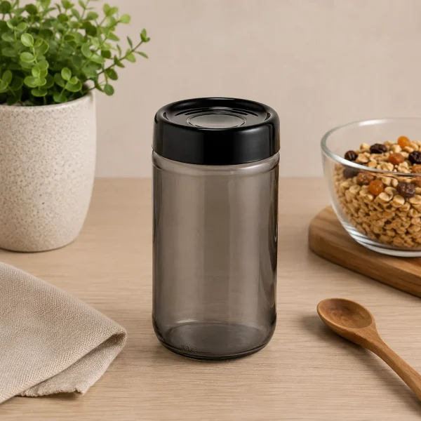 Storage Jar Black Pearl 660ml with Airtight Lid