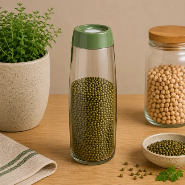Rainbow Storage Jar 1.5L Green - Airtight Kitchen Container