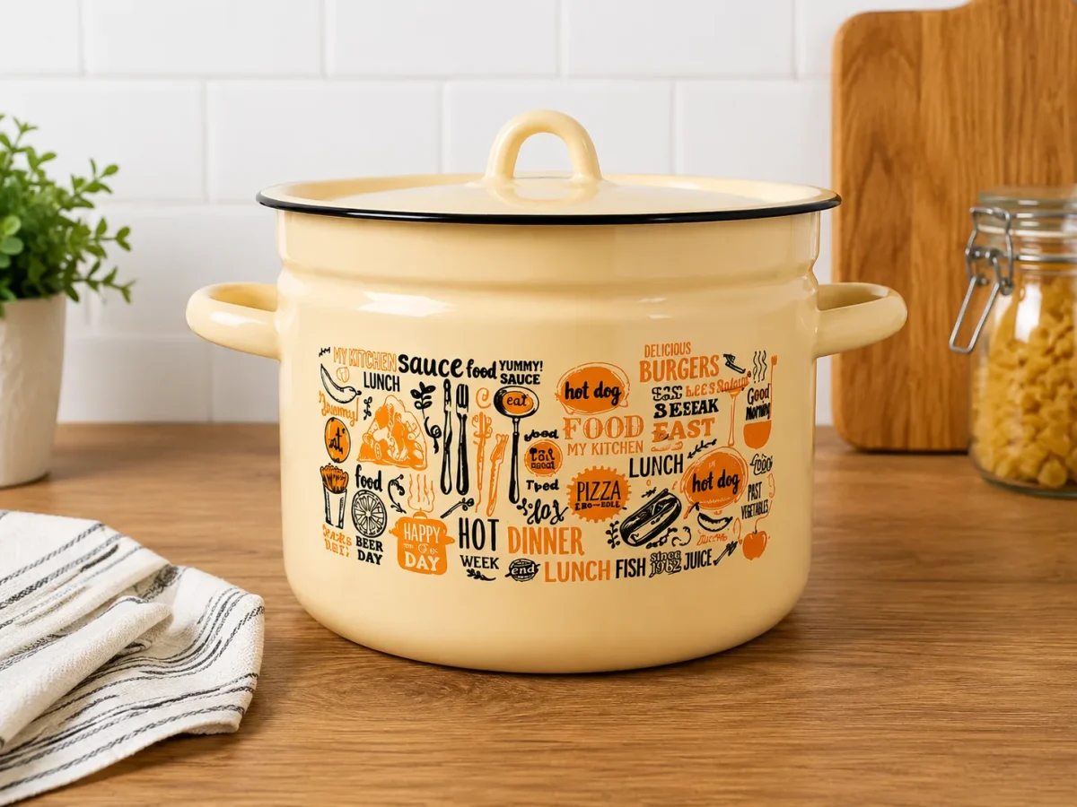5.5 L Enamel Pot with Pattern
