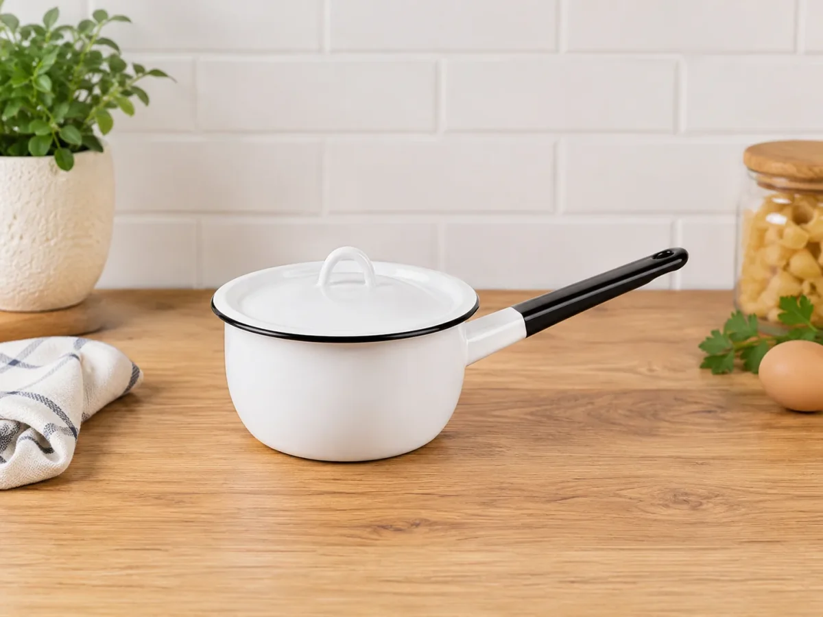 Enamel Saucepan 1.5 L with Lid