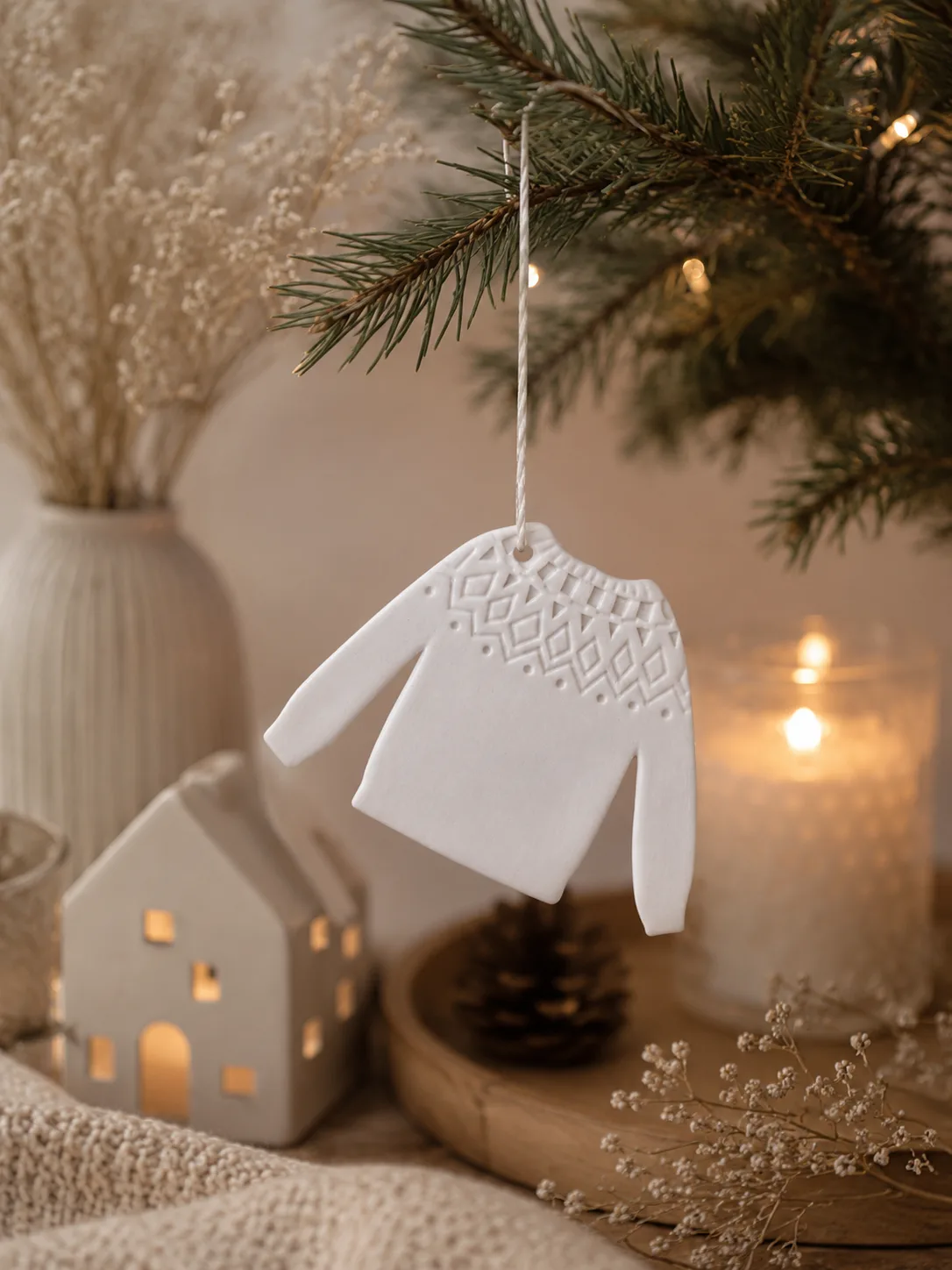 Christmas ornament Winter clothing "Pullover" 7 x 5 cm