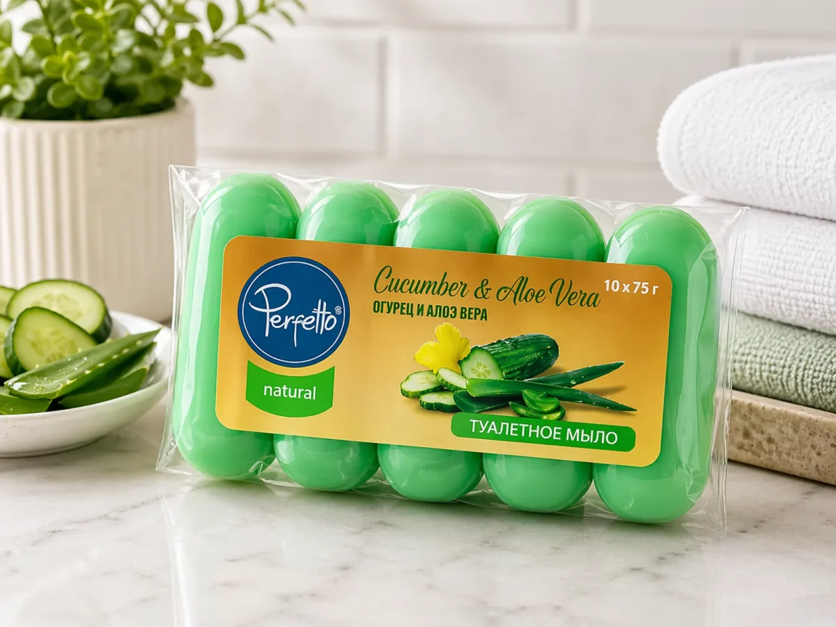 Toilet soap Perfetto 5x70g cucumber aloe