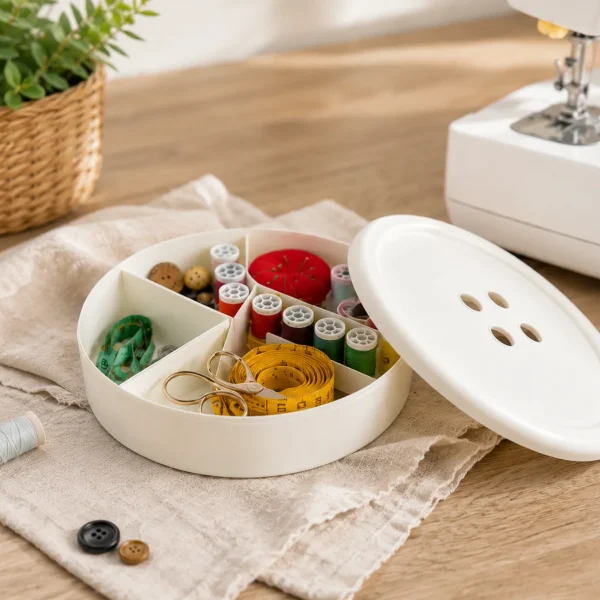 Sewing Storage Box Button with Compartments