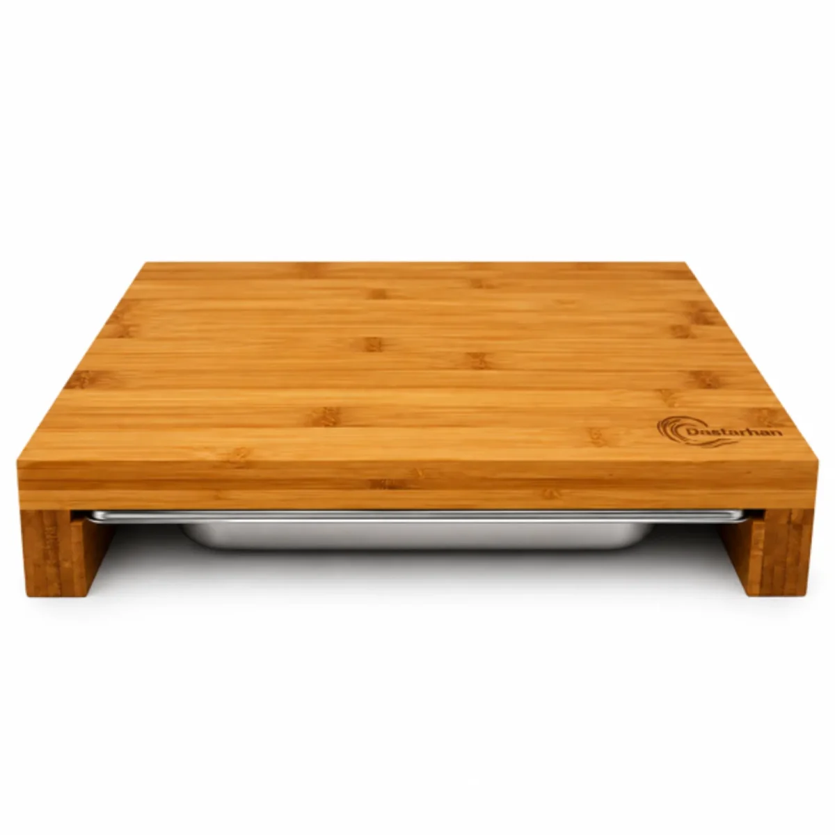 Bamboo cutting board with pull-out tray