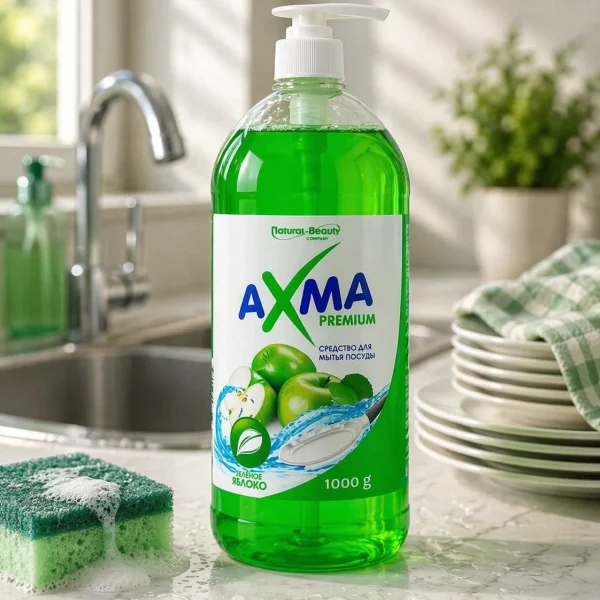 Средство для мытья посуды AXMA Premium Зеленое яблоко 1 кг