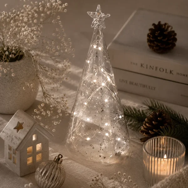 Стеклянная елка LED "Silver" 22 cm Räder