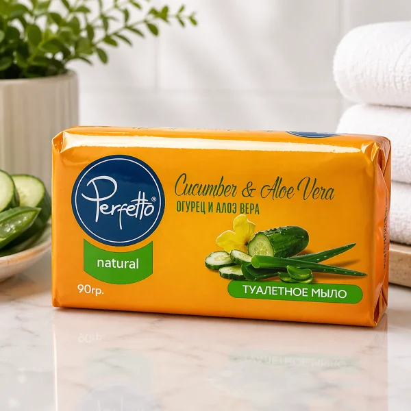 Мыло Perfetto 90 г с запахом огурца и алоэ