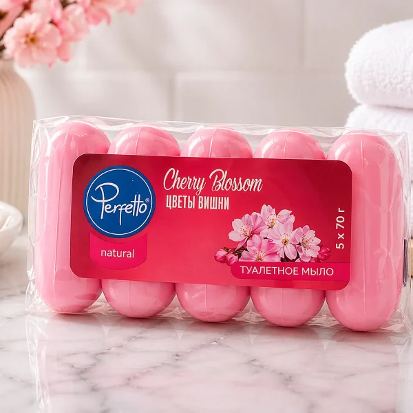 Туалетное мыло Perfetto 5x70 g цветы вишни